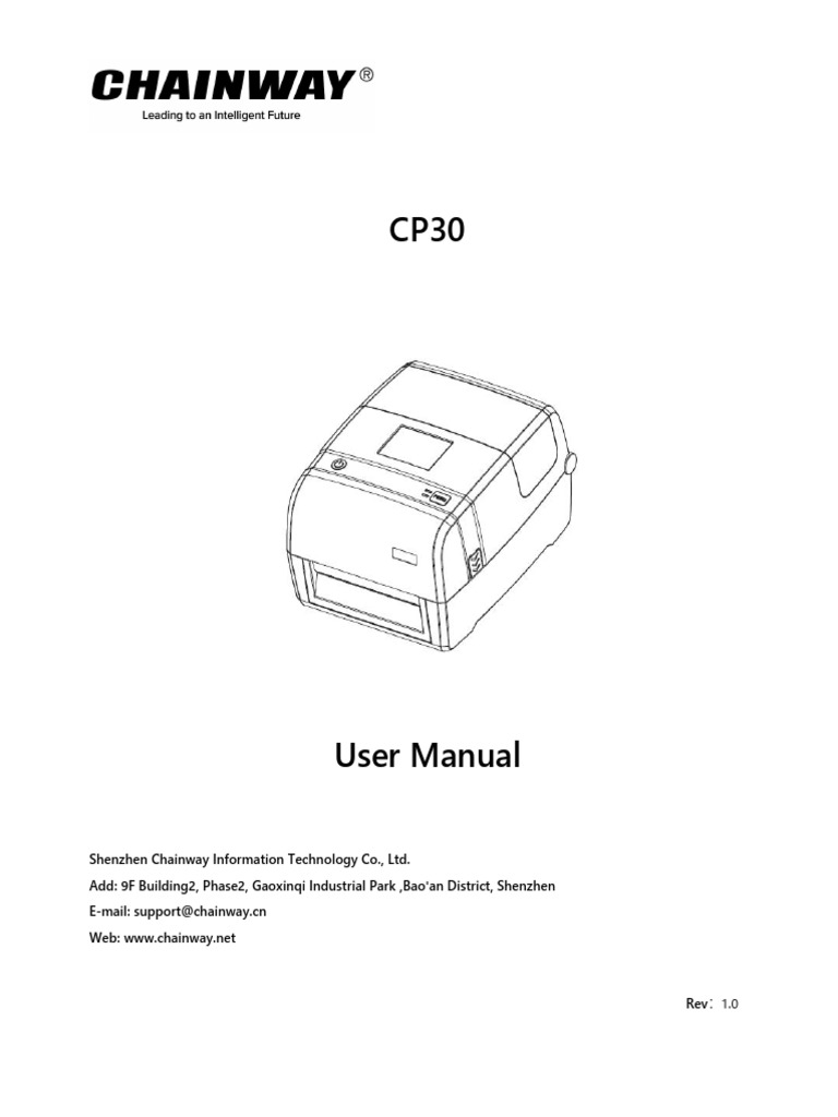 CP30 RFID Printer User Manual | PDF | Printer (Computing) | Bluetooth