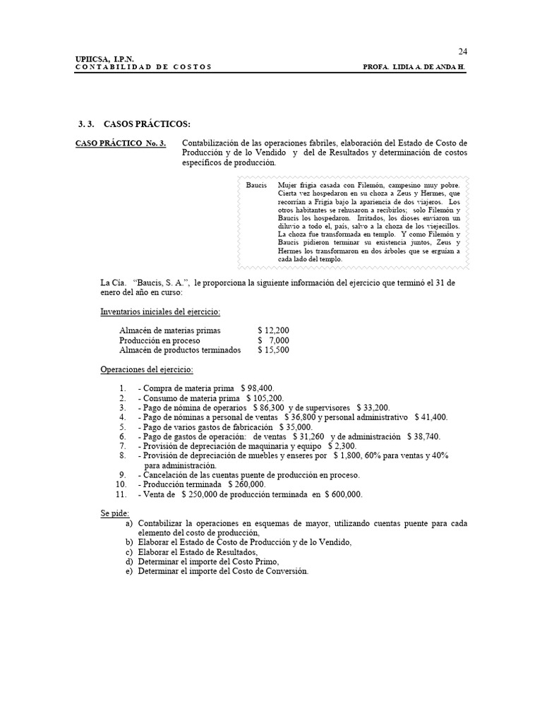 CONTABILIDAD DE COSTOS - Estado de Costo de Produccion | PDF ...