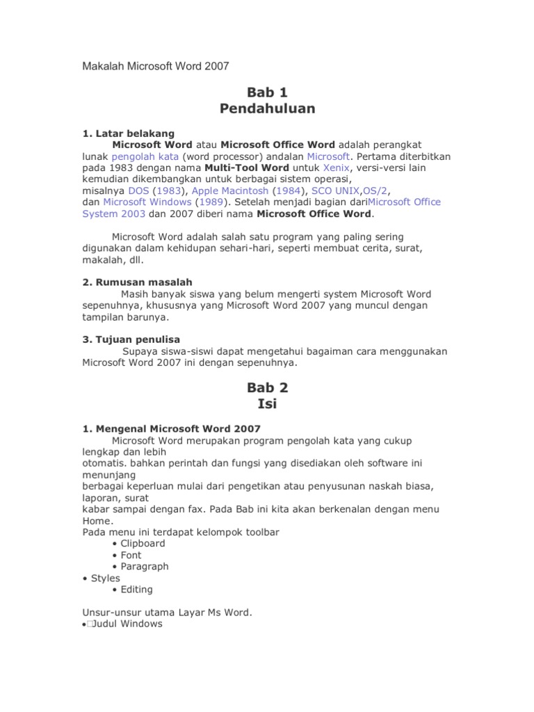 Makalah Microsoft Word 2007