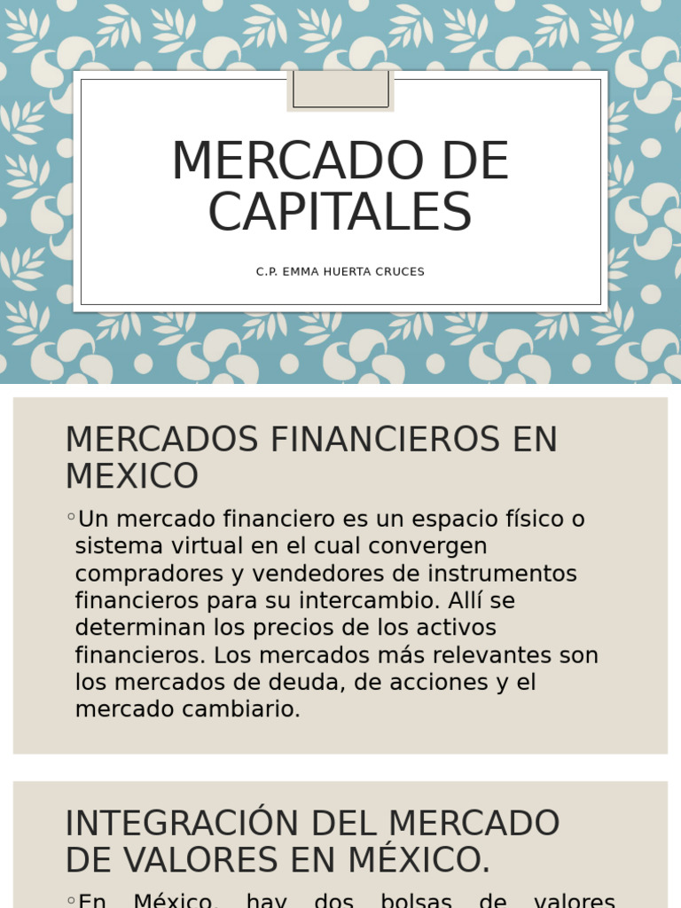 Mercado de Capitales | PDF | Bolsa | Compartir (Finanzas)
