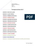 Cronograma Sistema de Documentación 2012-1