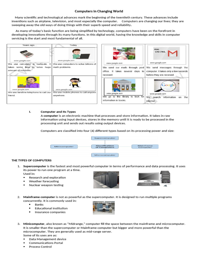 Types and Functions of Computers | PDF | Computer Hardware | Computer ...