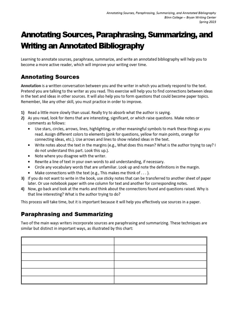 Source Annotation and Bibliography Guide | PDF | Bibliography | Plagiarism