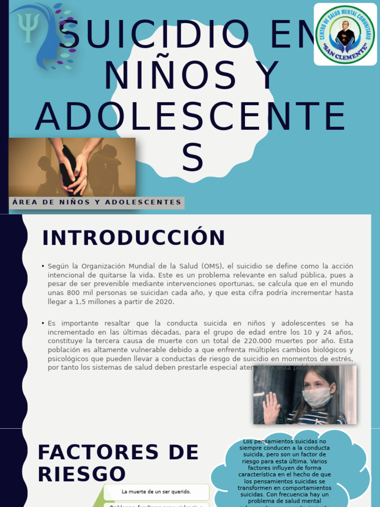 Suicidio en Niños y Adolescentes | PDF | Suicidio | Trastorno mental