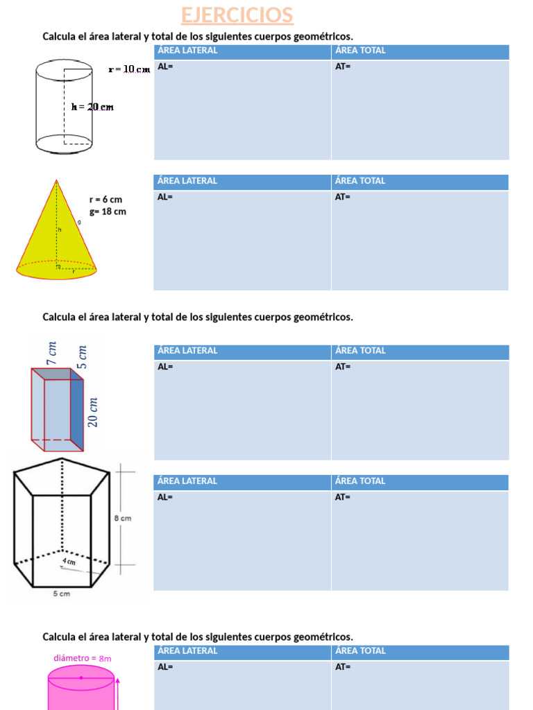 Ejercicios de Área Laterales y Totales | PDF, image size:768x1024