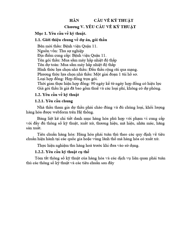 PHẦN 2 yeu cau ky thuat | PDF