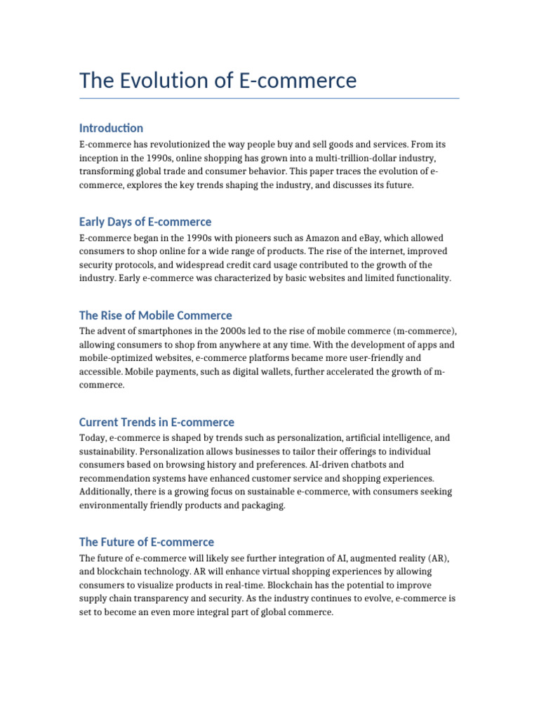 The Evolution of E-Commerce | PDF | Computers