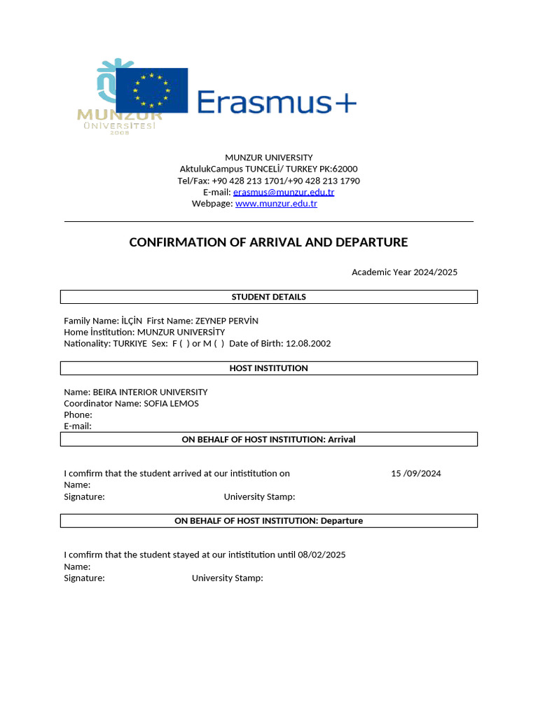 Certificate of Arrival | PDF