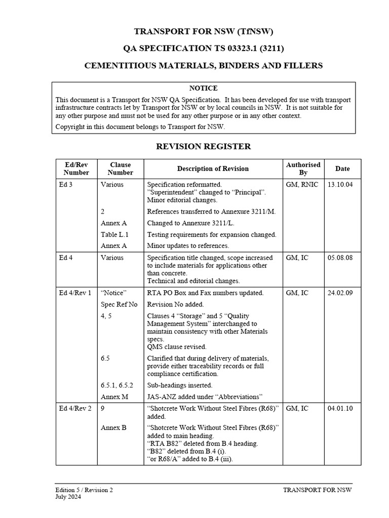 TS 03323.1 - 1.00 - Cementitious Materials Binders and Fillers - QA ...