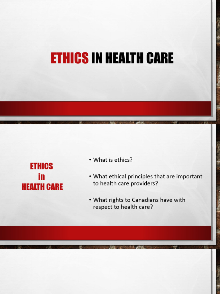 Ethics and Health Care | PDF | Medical Ethics | Autonomy