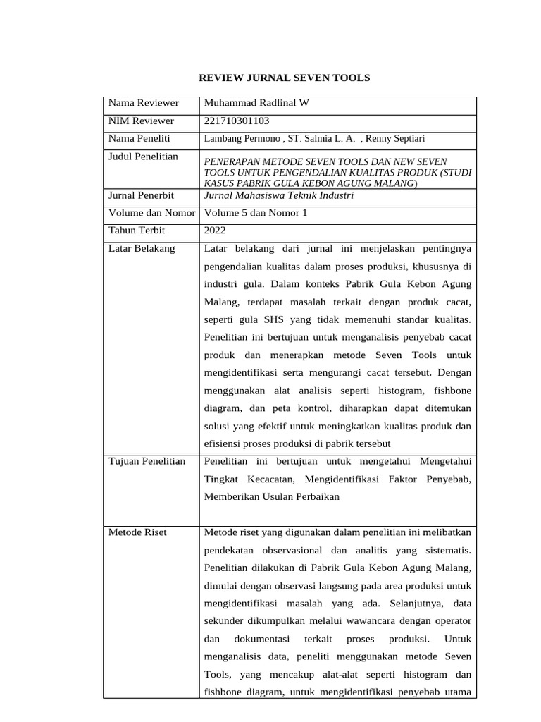 Contoh Review Jurnal Pdf