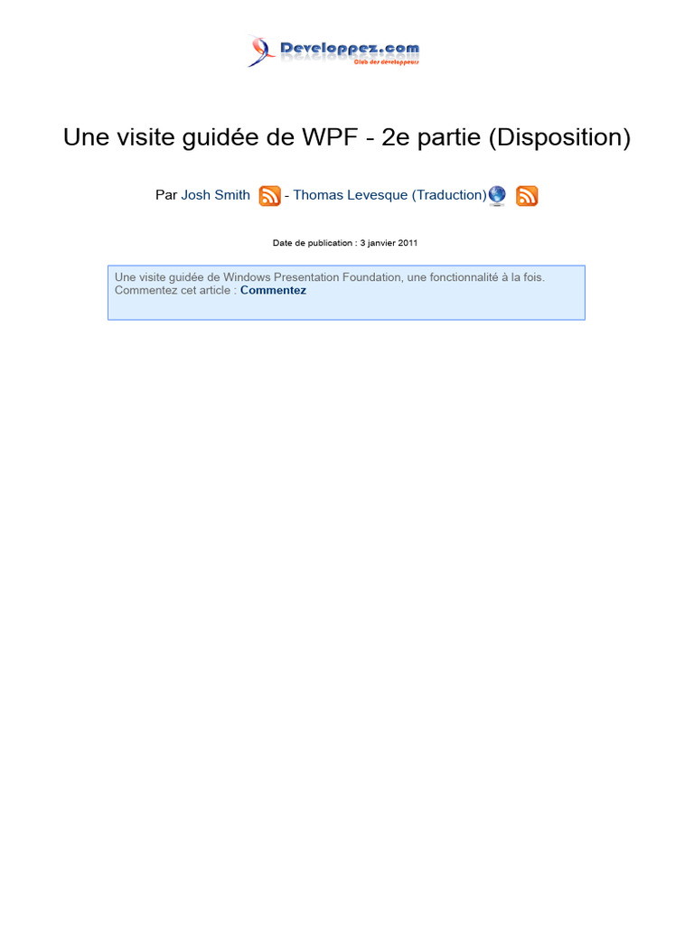 Visite Guidee WPF 2 | PDF | Windows Presentation Foundation | Informatique