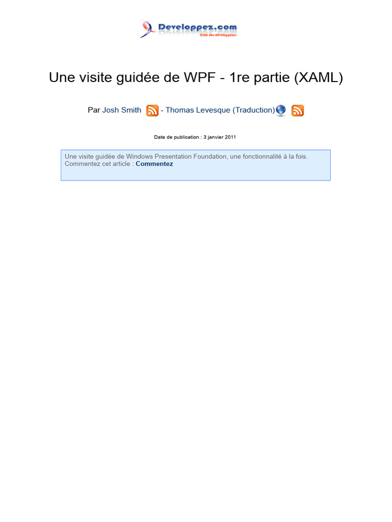 Visite Guidee WPF 1 | PDF | Windows Presentation Foundation | XAML