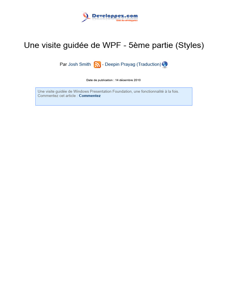Visite Guidee WPF 5 | PDF | Windows Presentation Foundation ...
