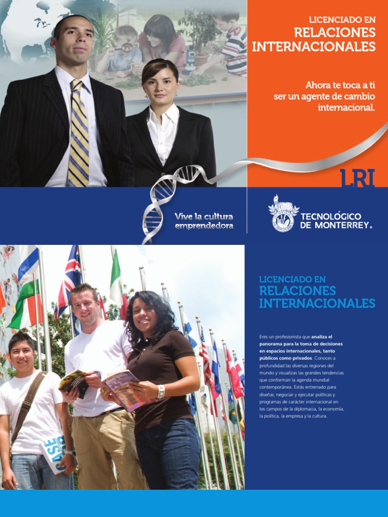 Folleto de La Carrera de Relaciones Internacionales (LRI11) | PDF |  Relaciones Internacionales | Iniciativa empresarial