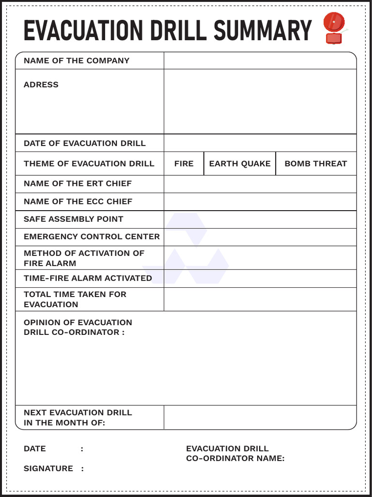 Evacuation Drill Report Template | PDF | Emergency Evacuation | Hazards