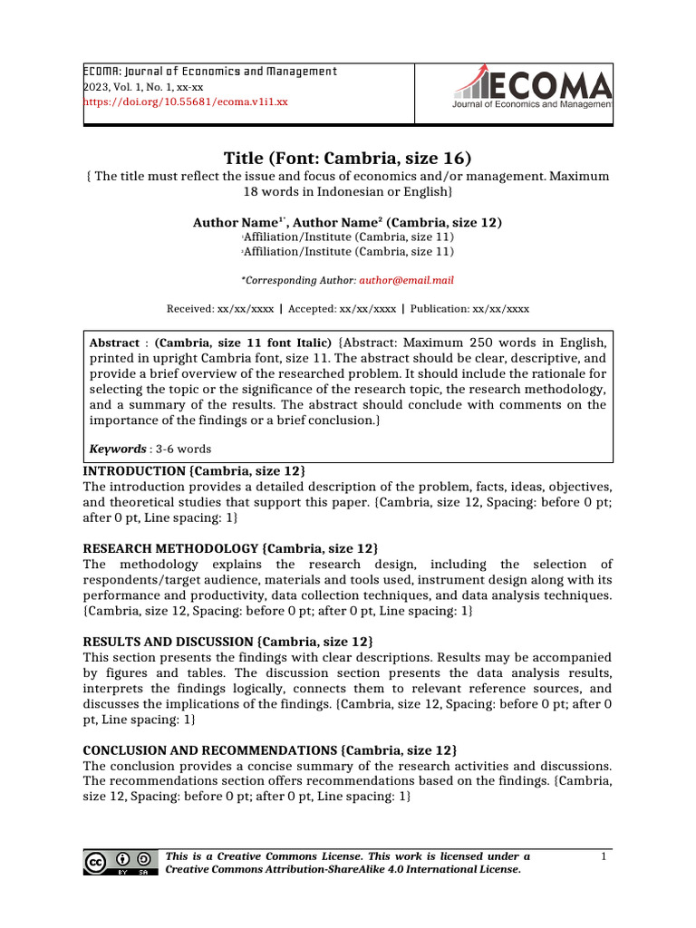 Template ECOMA | PDF | Methodology | Apa Style
