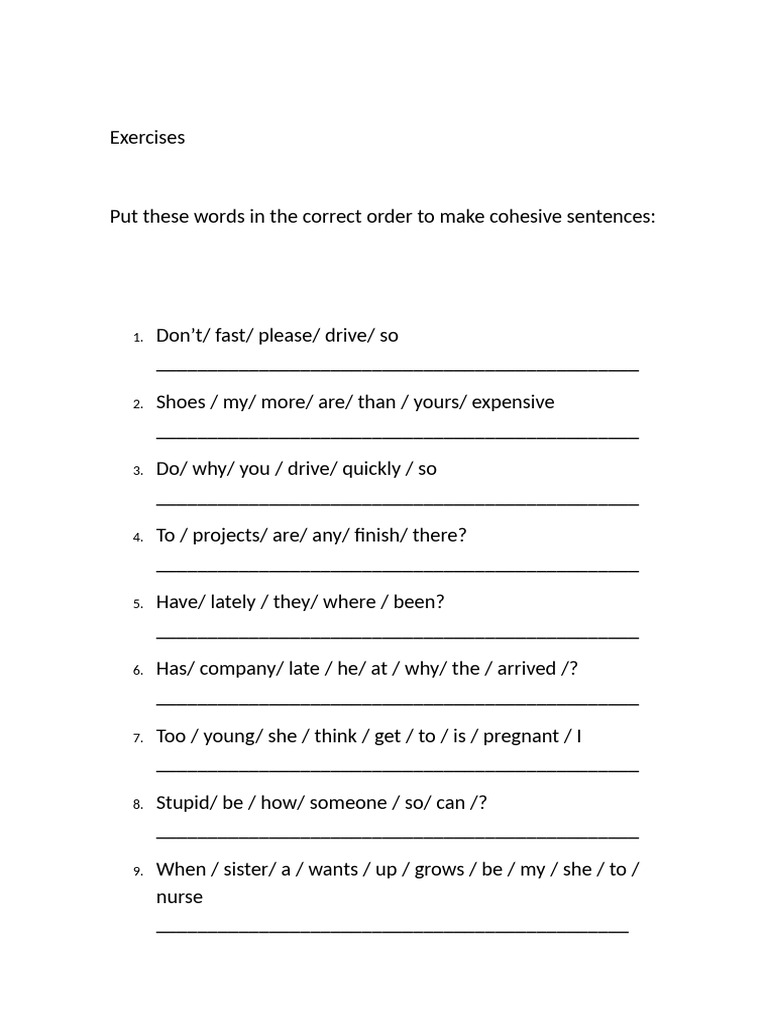 Put These Sentences Into The Correct Order | PDF | Career & Growth | Art