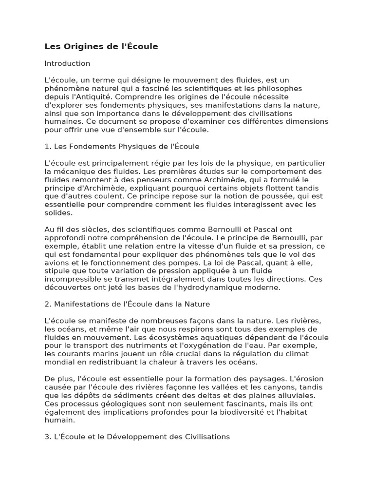 Origines et Impact de l'Écoule | PDF | Fluide | Physique