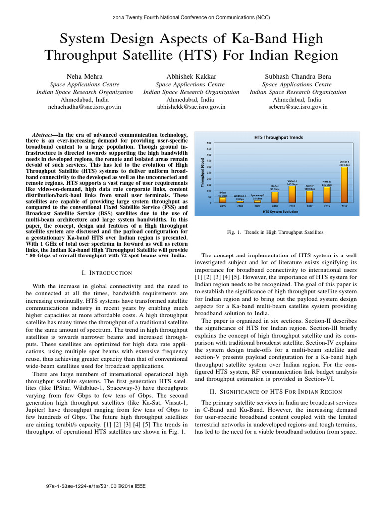 Ka-Band HTS System Design for India | PDF | Amplifier | Radio Spectrum