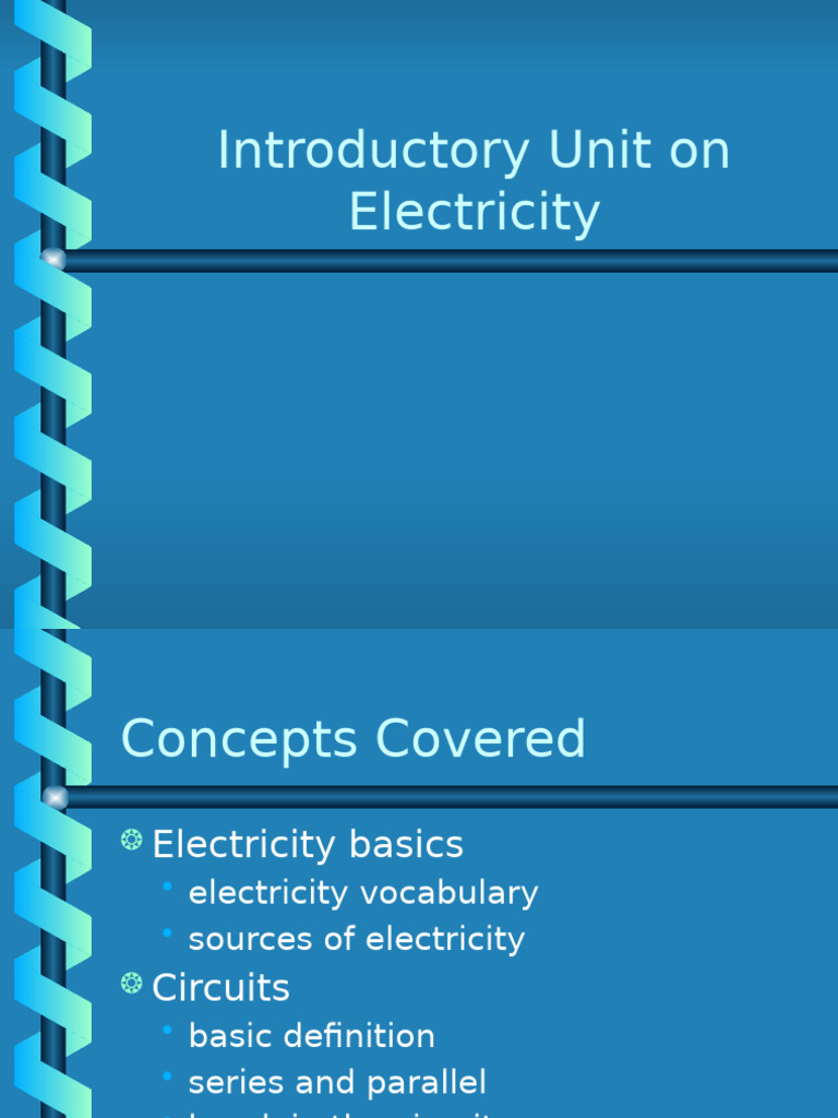 Electricity Basics and Circuit Concepts | PDF | Series And Parallel ...