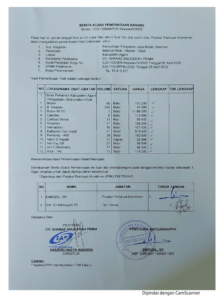 BA PEMERIKSA BARANG | PDF