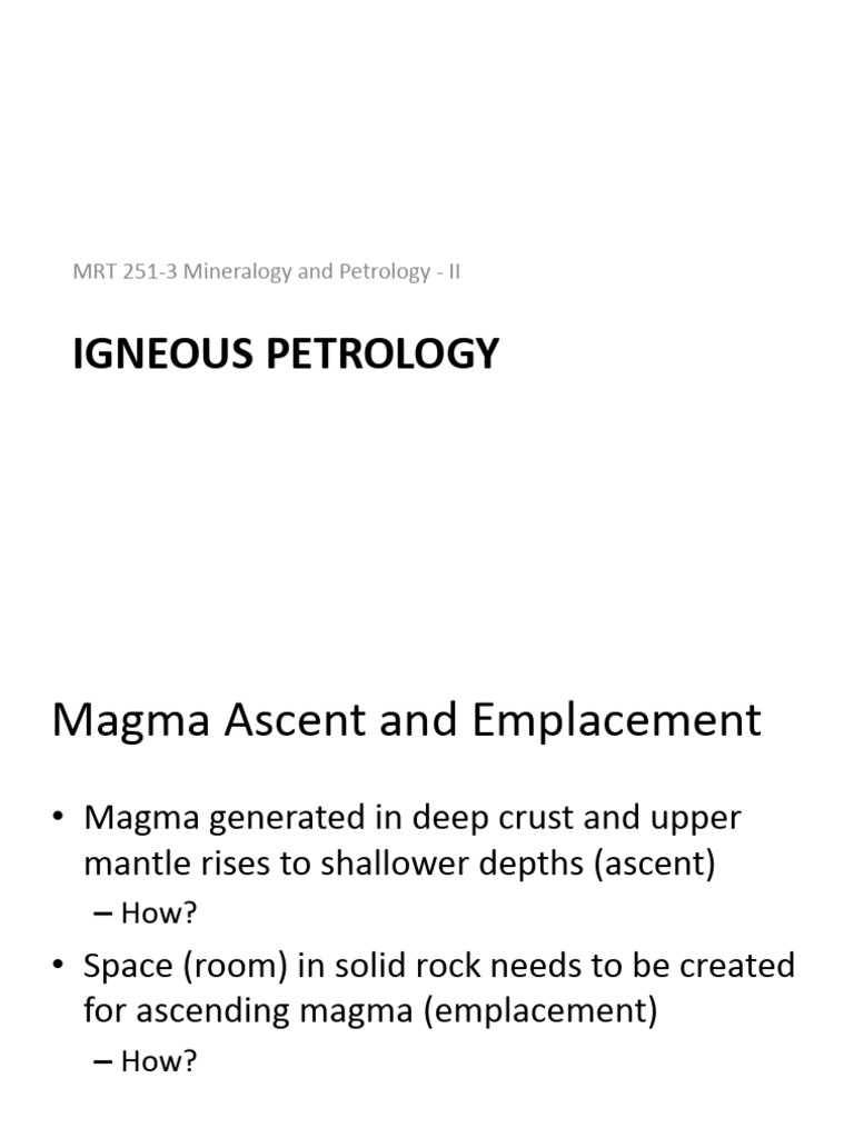 MRT 251-3 - Igneous Petrology | PDF | Magma | Igneous Rock
