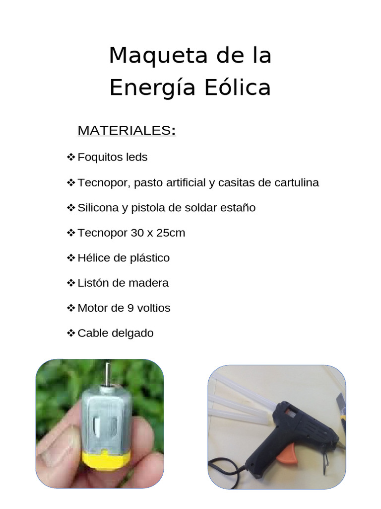 Maqueta de Energía Eólica Escolar | PDF