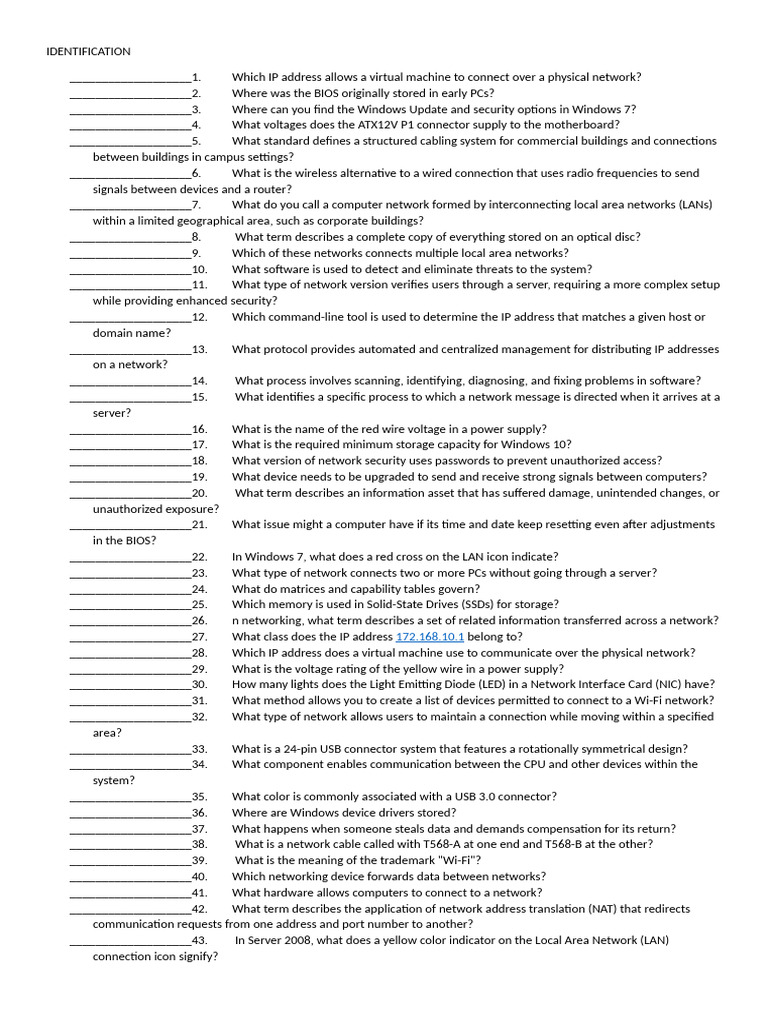 Reviewer Identification 1 120 Items | PDF | Computer Network | Local ...