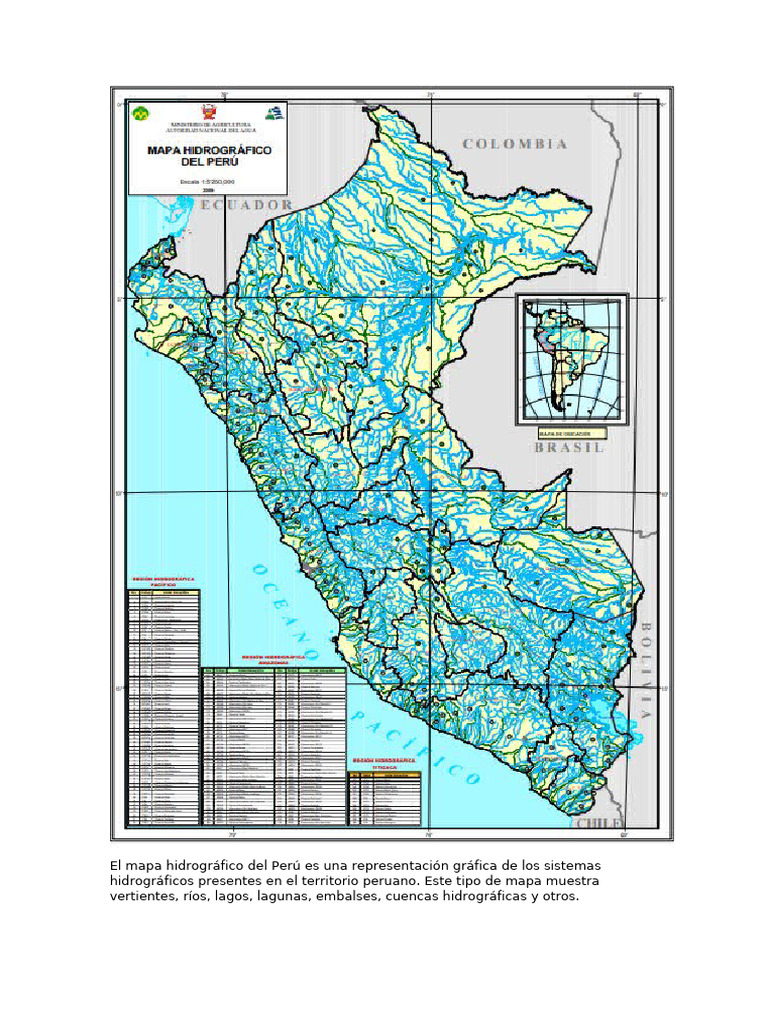Mapa Hidrográfico del Perú: Ríos y Lagos | PDF | Ciencias sociales