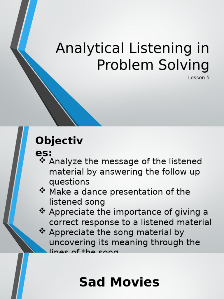 Analytical Listening in Problem Solving | PDF | Nonverbal Communication ...