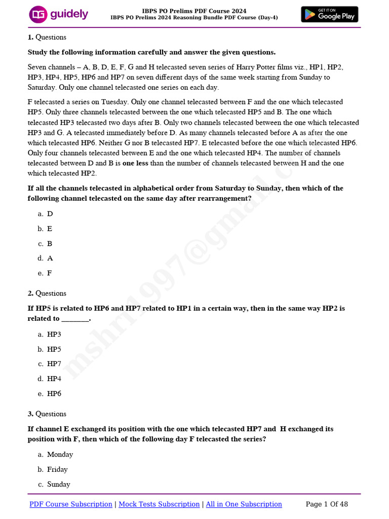 IBPS PO Prelims PDF Course 2024-1728993034662 | PDF