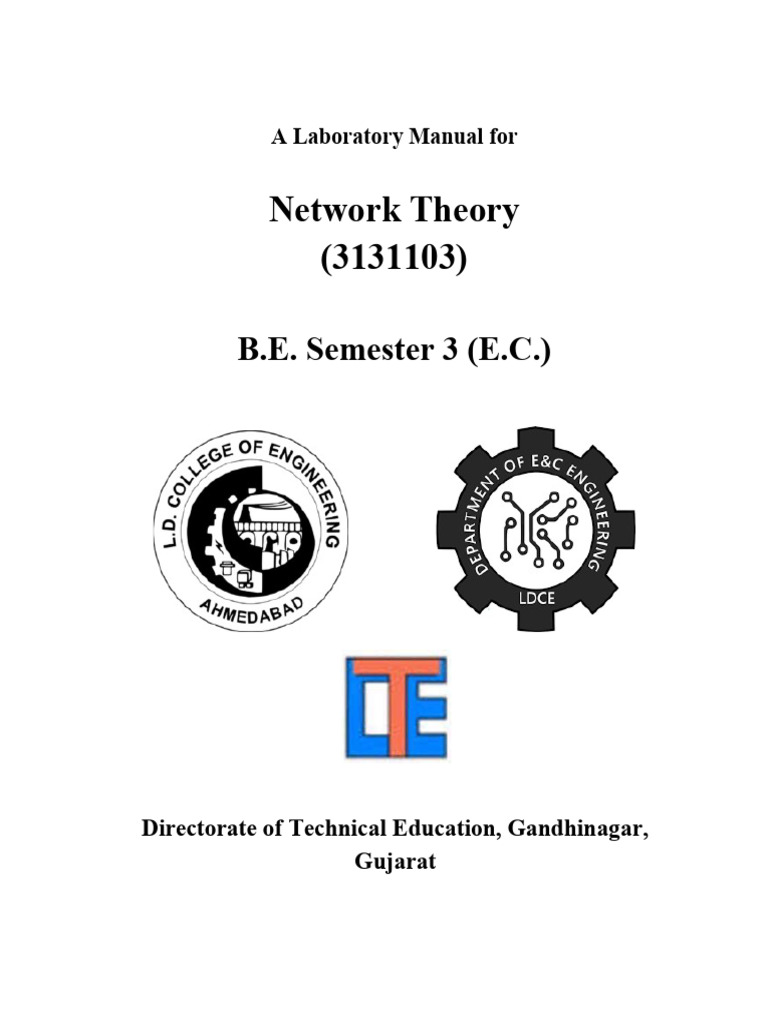 Network Theory 3131103 Lab Manual | PDF | Electrical Network | Resistor
