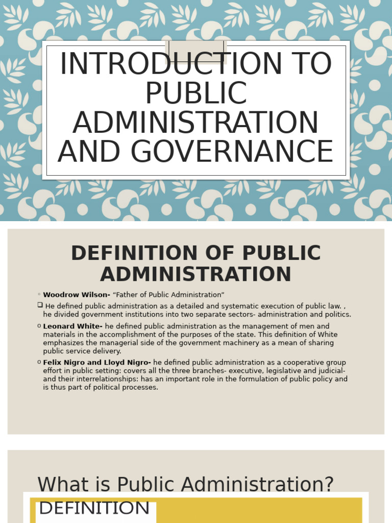 Public Administration and Governance Overview | PDF | Governance ...