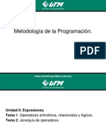 2.1 y 2.2 Operadores Aritmeticos Relacionales y Logicos