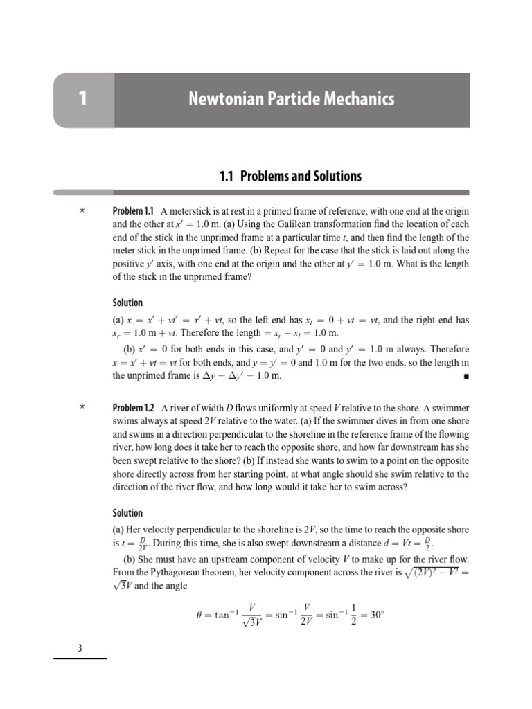 Newtonian Mechanics Problems and Solutions | PDF | Force | Mechanics