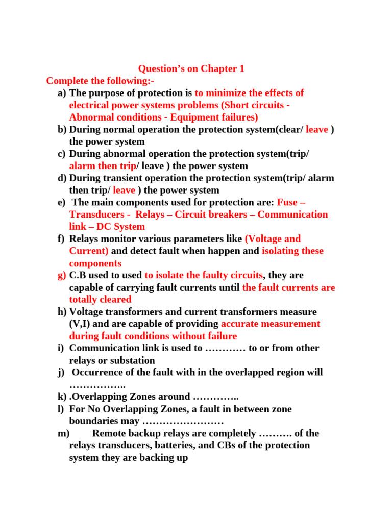 Question On Lect 1 Chapter 1 | PDF | Electrical Substation ...