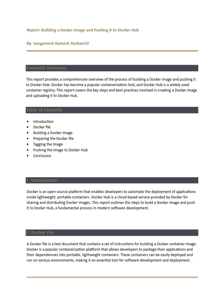 Report of Docker and Docker Hub | PDF | Computer Science | Computer ...