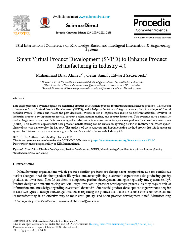 Smart Virtual Product Development SVPD To Enhance | PDF | System ...