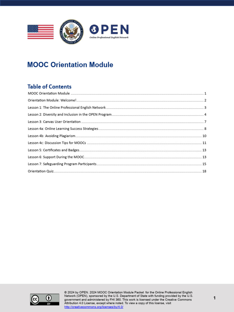 ECD MOOC Orientation Module Downloadable Packet PDF Educational