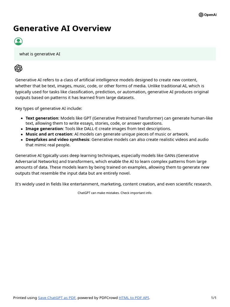 Generative AI Overview | PDF | Computers