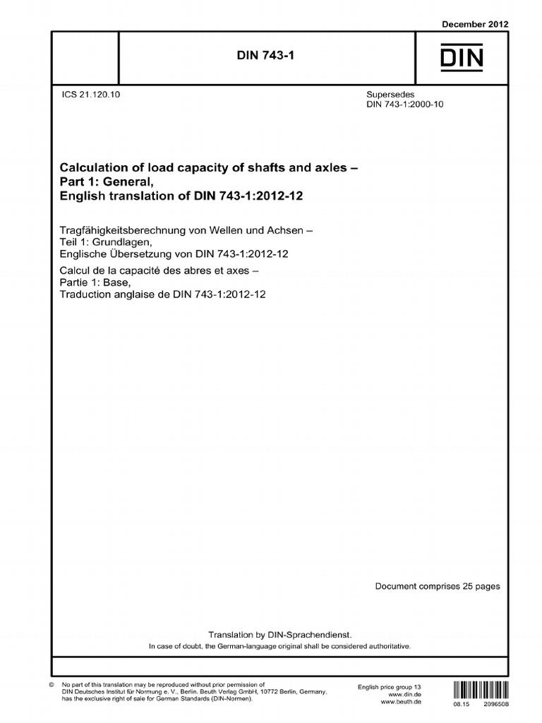 1 - Din 743-1-2012 (E) | PDF