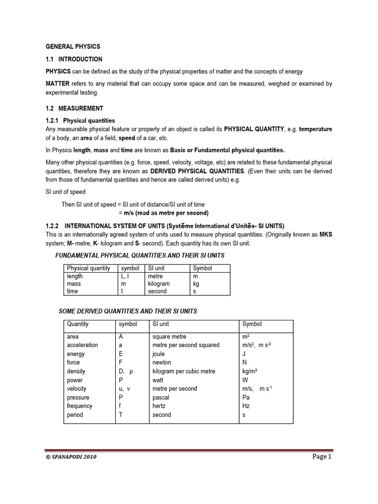 Understanding Physical Quantities and Units | PDF | International ...