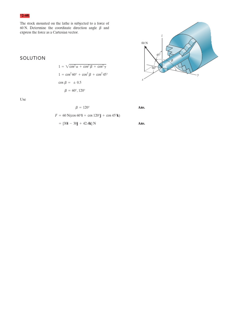 Cartesian Vectors and Resultant Forces | PDF | Euclidean Vector ...