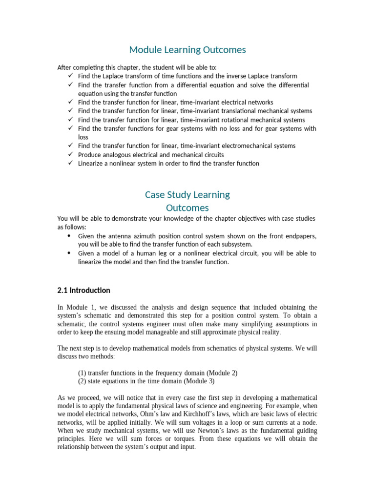Module 2 1 introduction to modeling in the frequency domain pdf