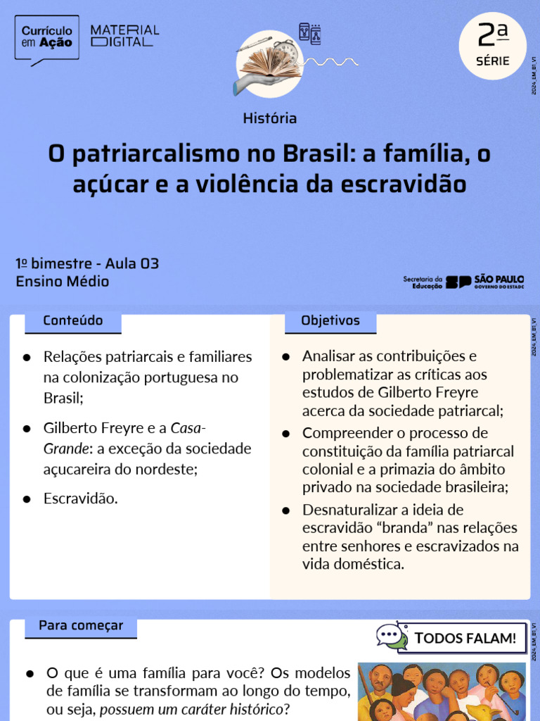 Patriarcalismo e Escravidão no Brasil | PDF | Escravidão | Família