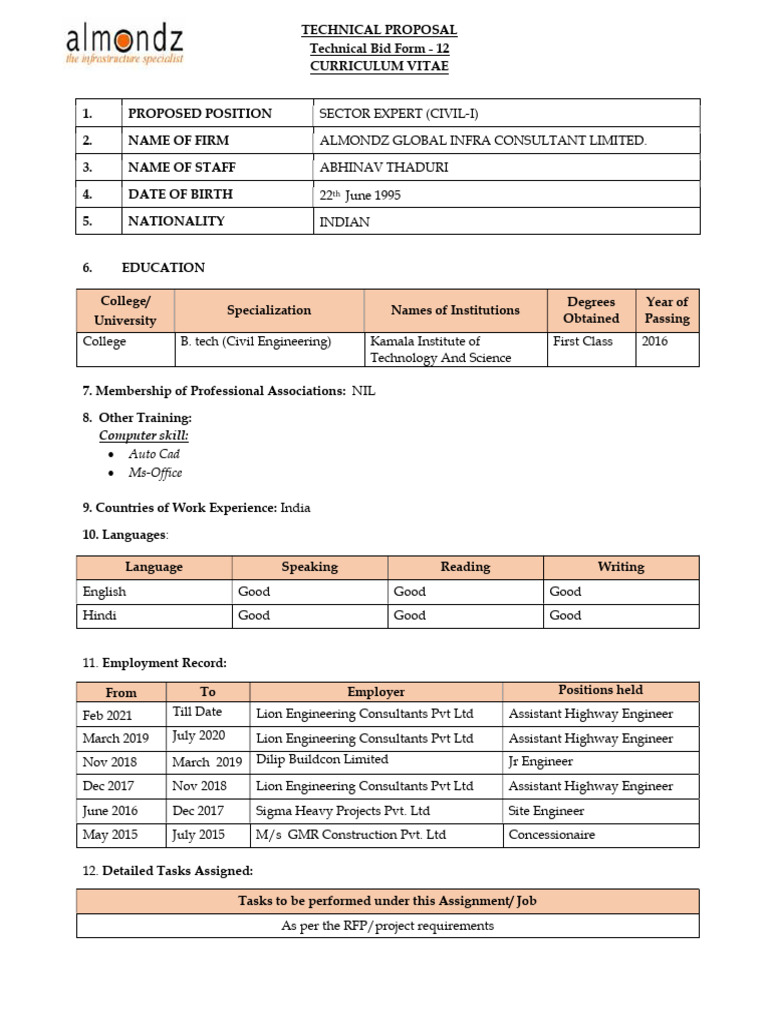 Abhinav Engineering Solutions Proposal | PDF | Engineering | Civil ...