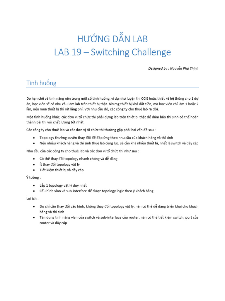 Lab 19 Switching Challenge | PDF