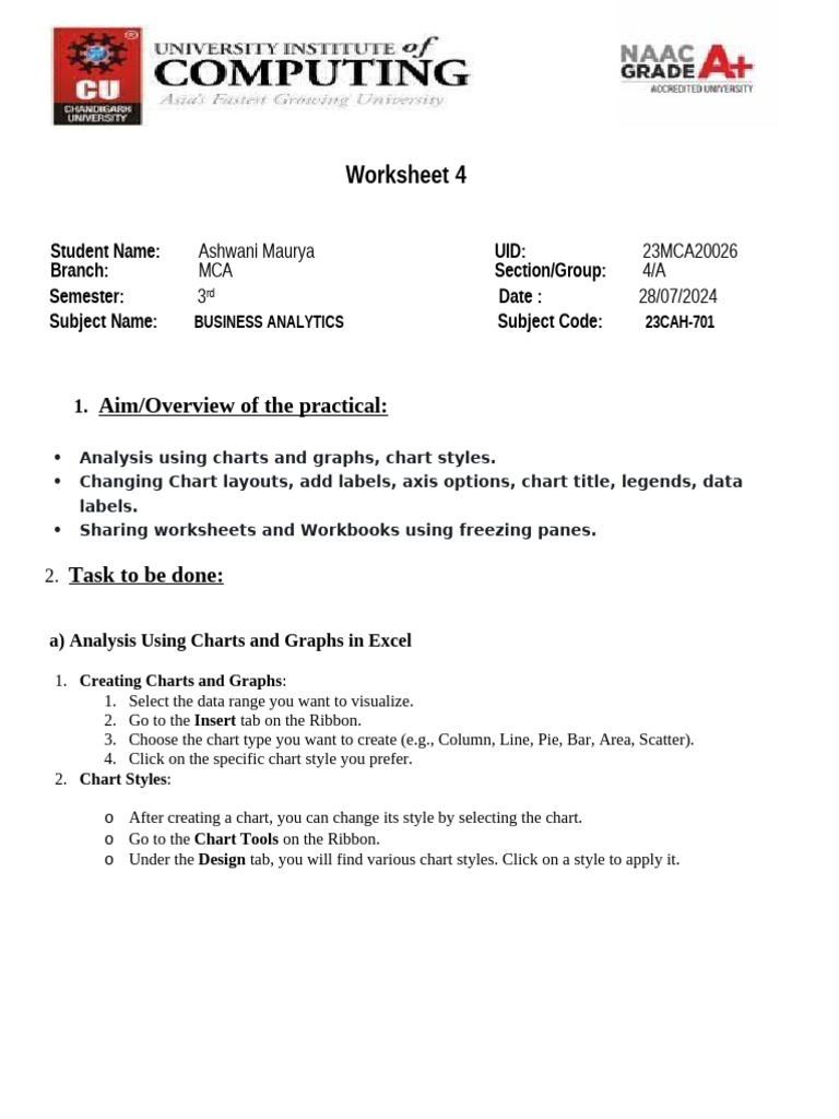Excel Charting and Workbook Sharing Guide | PDF | Chart | Microsoft Excel