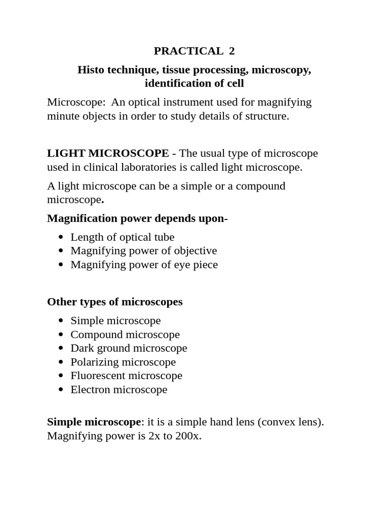 Histotechniques & Microscopy Guide | PDF | White Blood Cell | Fixation ...